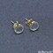 Round Gemstone Stud Earrings with Loop, 12x9mm Gold Plated DIY Earring Findings, GemMartUSA (90023)